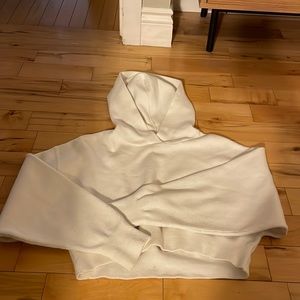 Zara white cropped hoodie